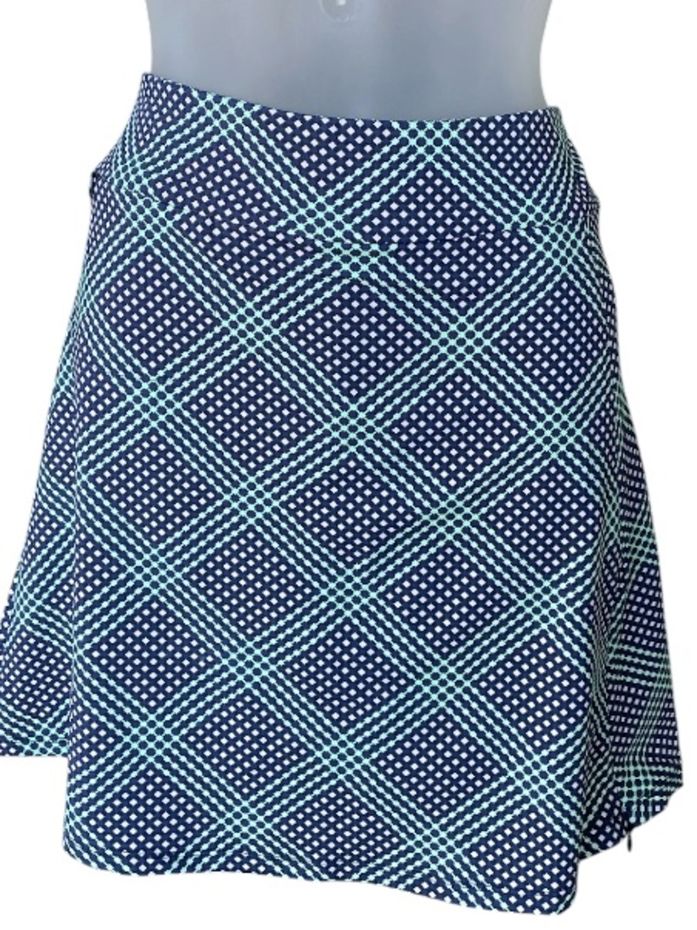 Lulu B Navy Grid Zip Skort size medium Atletic summer skort